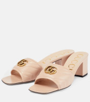 Gucci КОЖАНЫЕ МЮЛИ GG MATELASSÉ