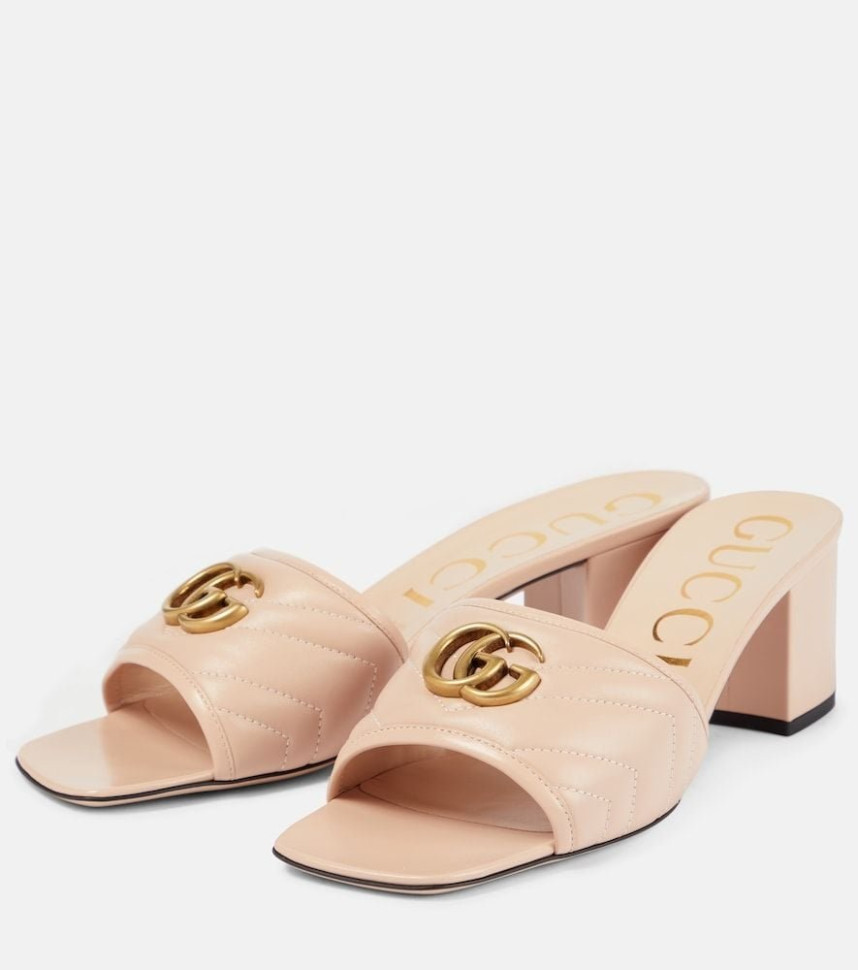 Gucci КОЖАНЫЕ МЮЛИ GG MATELASSÉ