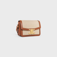 СУМКА Celine MINI CLASSIQUE TRIOMPHE ИЗ ТЕКСТИЛЯ И ТЕЛЯЧЬЕЙ КОЖИ