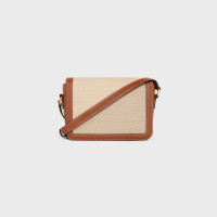 СУМКА Celine MINI CLASSIQUE TRIOMPHE ИЗ ТЕКСТИЛЯ И ТЕЛЯЧЬЕЙ КОЖИ