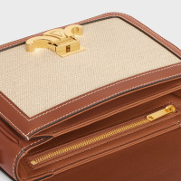 СУМКА Celine MINI CLASSIQUE TRIOMPHE ИЗ ТЕКСТИЛЯ И ТЕЛЯЧЬЕЙ КОЖИ