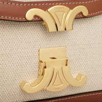 СУМКА Celine MINI CLASSIQUE TRIOMPHE ИЗ ТЕКСТИЛЯ И ТЕЛЯЧЬЕЙ КОЖИ