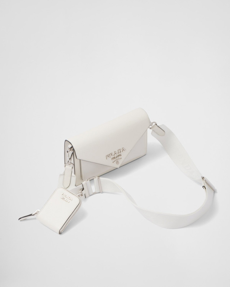 Мини-сумка-конверт Prada из сафьяновой кожи