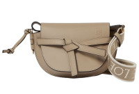 Сумка через плечо Loewe Gate Dual Mini из кожи и жаккарда