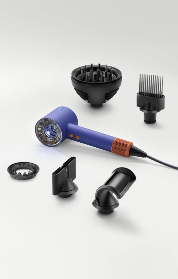 Фен Dyson Supersonic HD16, Nural Vinca Blue/Topaz orange (Синий)