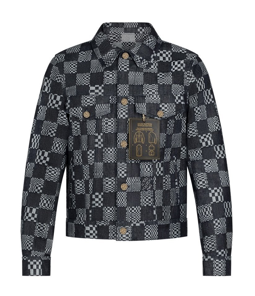 Джинсовая куртка Louis Vuitton Damier с эффектом дисторсии