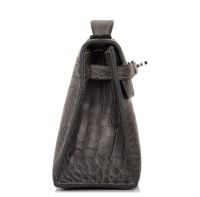 Миниатюрная сумка Hermes Graphite Mini Kelly Pochette из кожи аллигатора