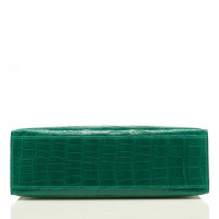Миниатюрная сумка Hermes Kelly Pochette Emerald Shiny из кожи аллигатора