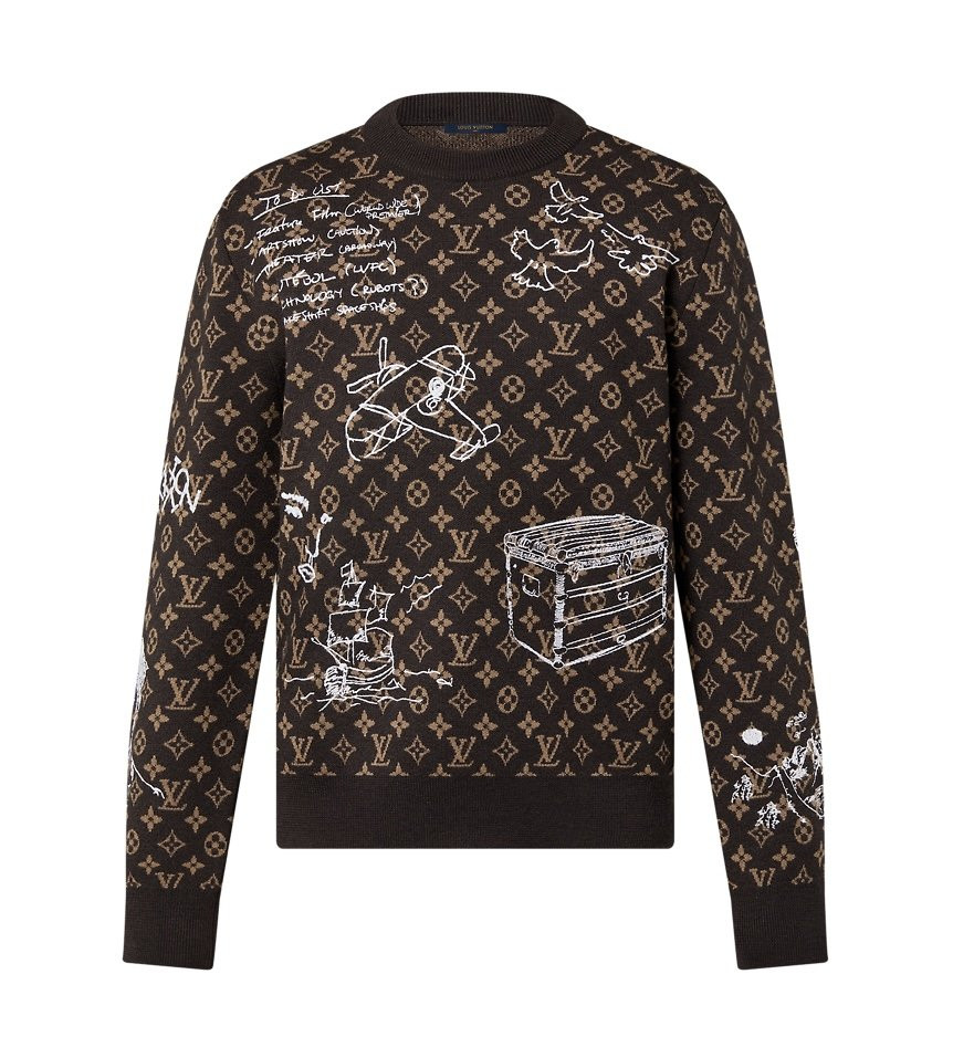 Пуловер Louis Vuitton с узором Monogram