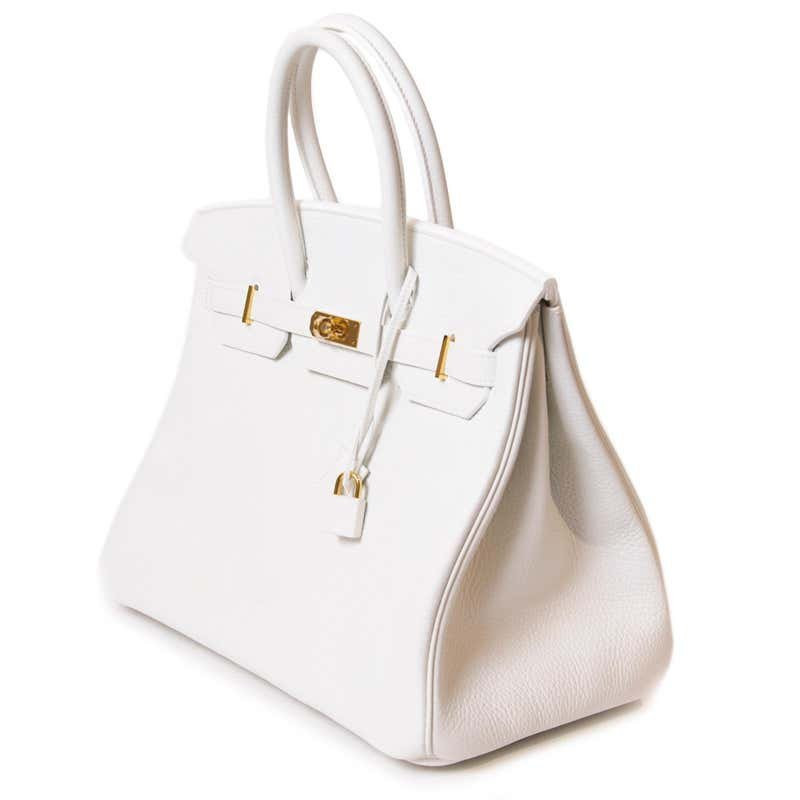 Сумка Hermes Birkin 35 White Taurillon Clemence GHW