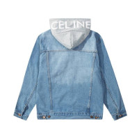 Куртка джинсовая Celine свободная с капюшоном
