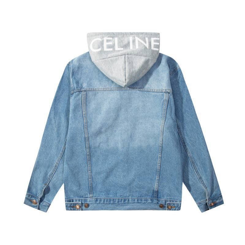 Куртка джинсовая Celine свободная с капюшоном
