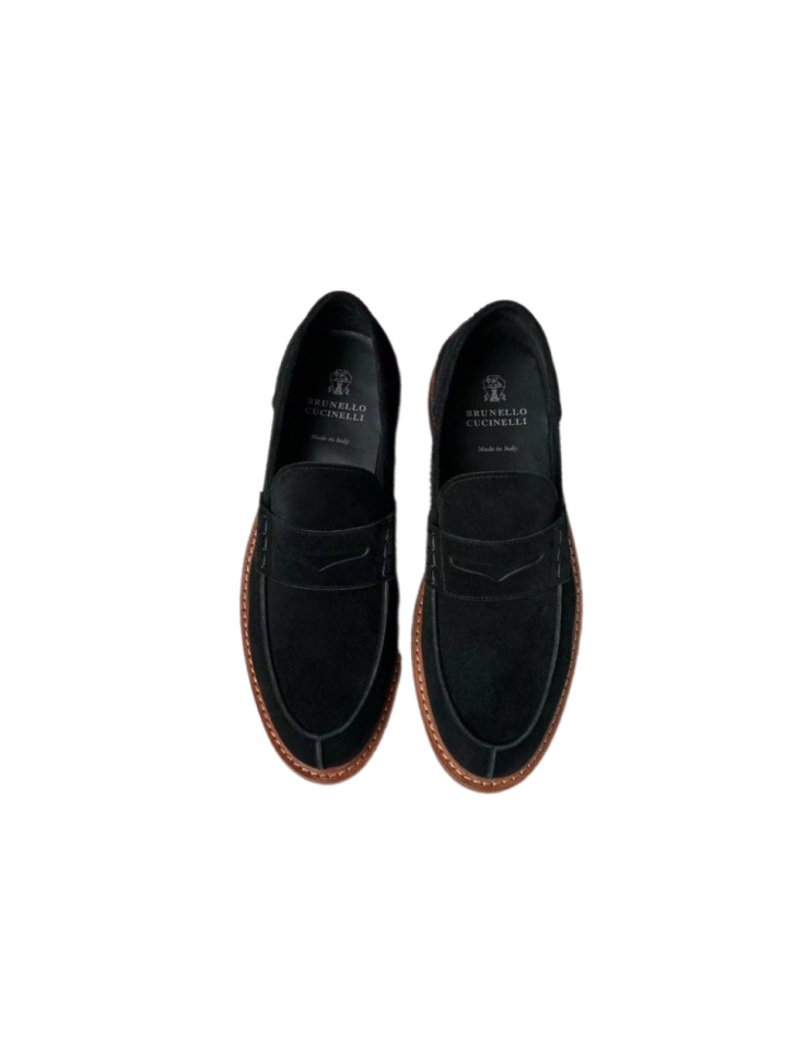Brunello Cucinelli Пенни-лоферы из окрашенной вручную замши