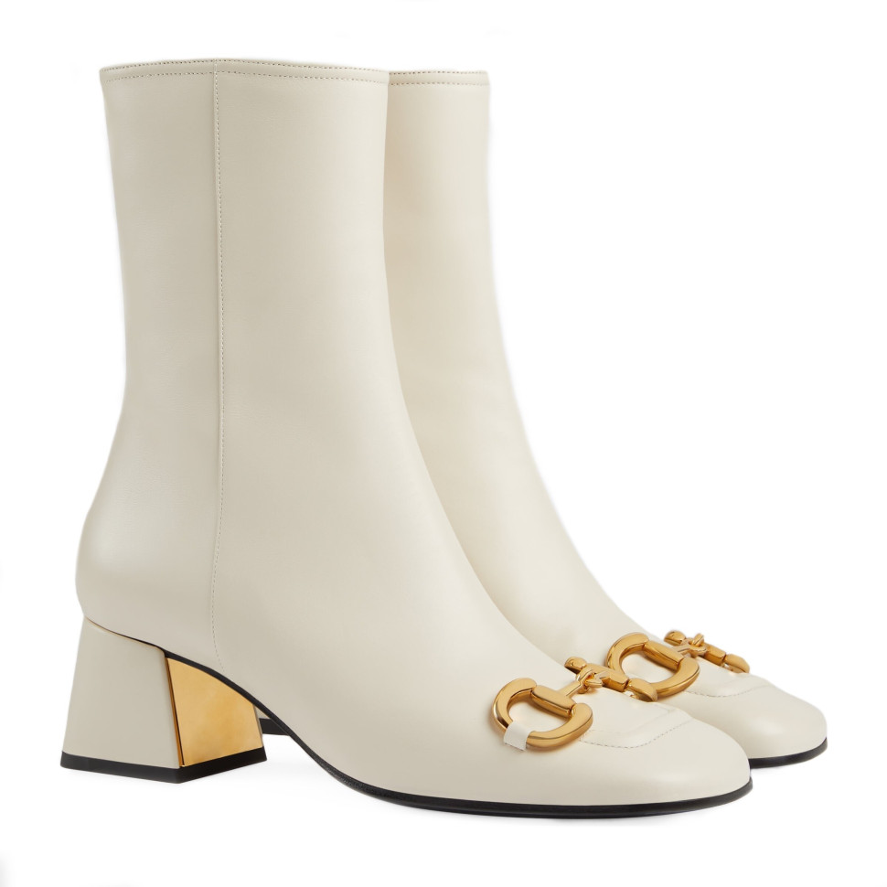 Ботильоны Gucci на среднем каблуке с деталью Horsebit