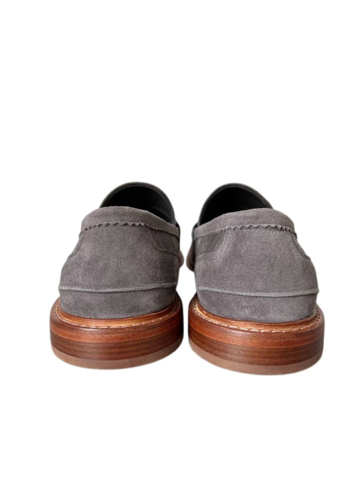Brunello Cucinelli Пенни-лоферы из окрашенной вручную замши