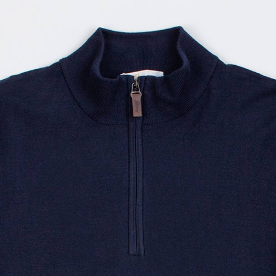 Кашемировый джемпер Brioni с воротником стойкой на молнии