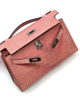 Сумка Hermes Rouge H крокодиловый клатч KELLY POCHETTE