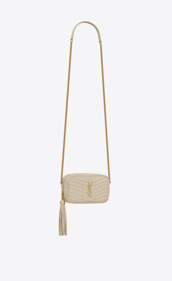 МИНИ-СУМКА Saint Laurent LOU ИЗ СТЕГАНОЙ КОЖИ GRAIN DE POUDRE С ТИСНЕНИЕМ