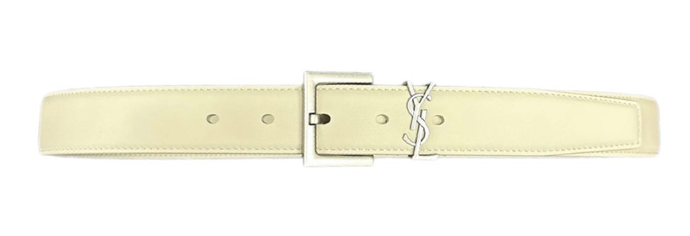 Ремень кожаный Saint Laurent Narrow Monogram