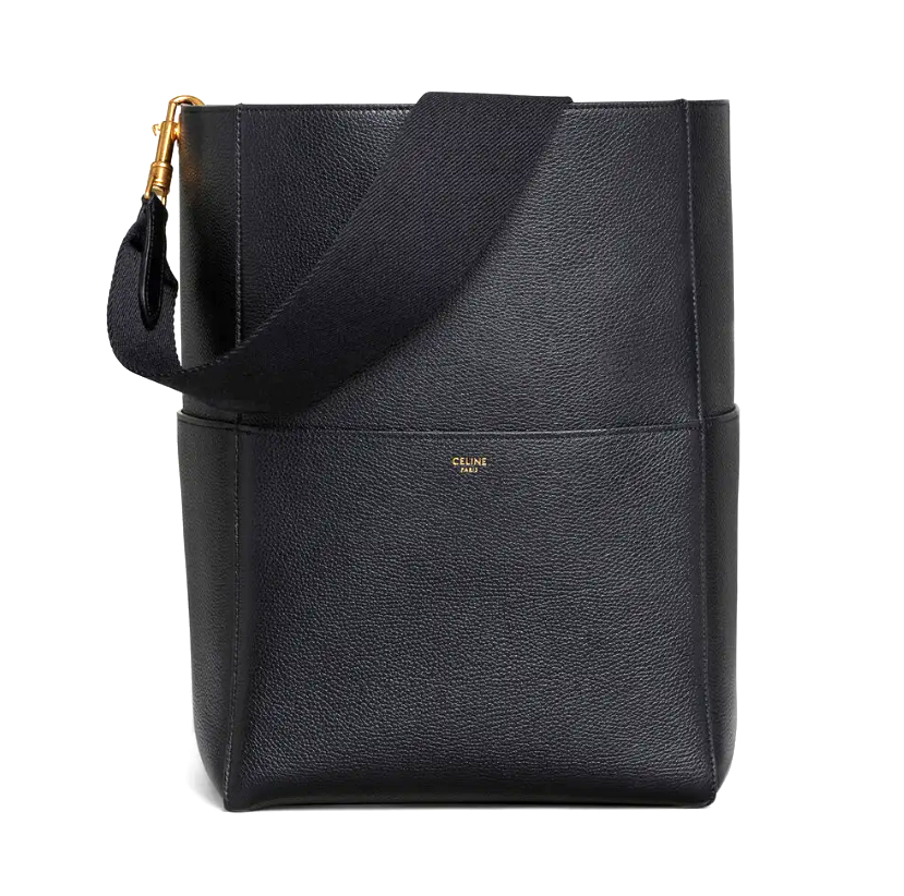 СУМКА CELINE SANGLE BUCKET BAG из мягкой зернистой телячьей кожи