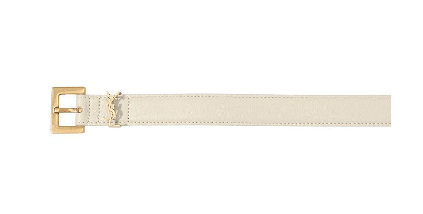Кожаный ремень Saint Laurent Narrow Monogram