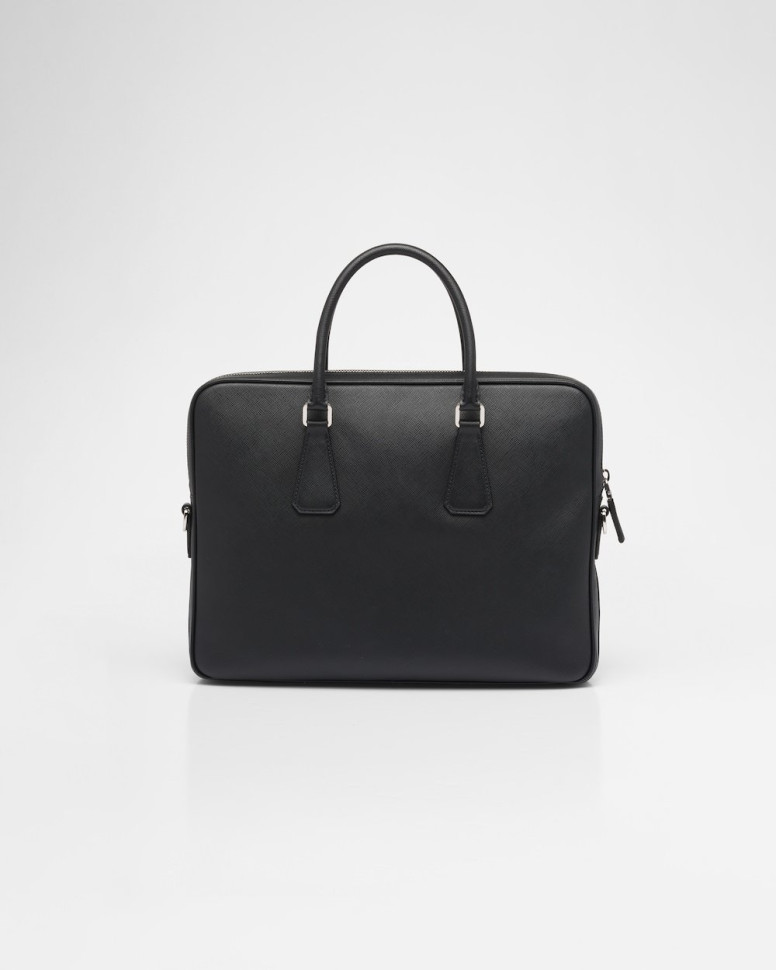 Кожаная сумка Prada для ноутбука
