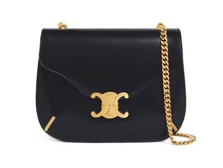 СУМКА С ЦЕПОЧКОЙ CELINE BESACE TRIOMPHE ИЗ БЛЕСТЯЩЕЙ ТЕЛЯЧЬЕЙ КОЖИ