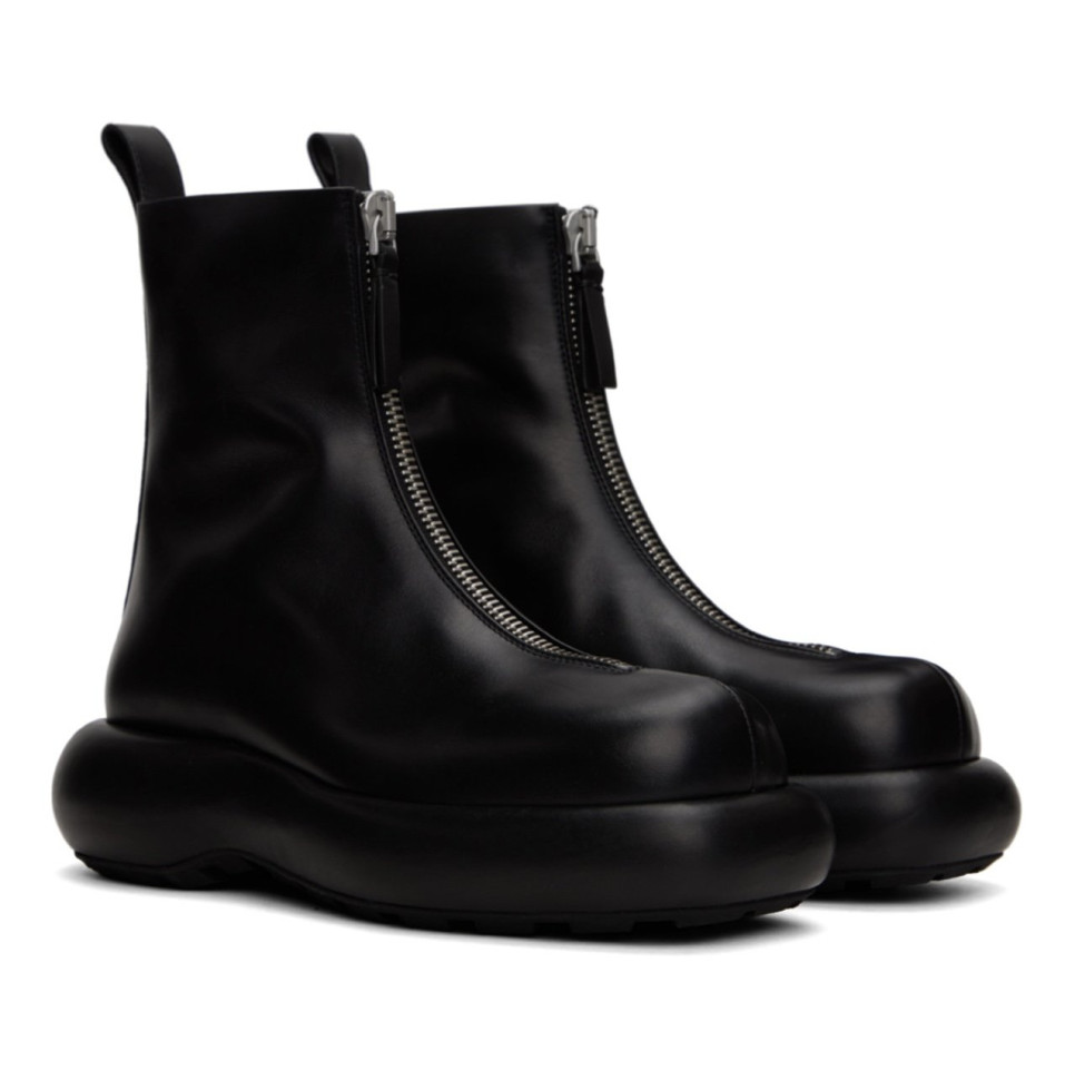 Кожаные ботильоны Jil Sander на молнии