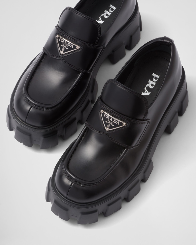 Prada Ботинки Monolith из полированной кожи
