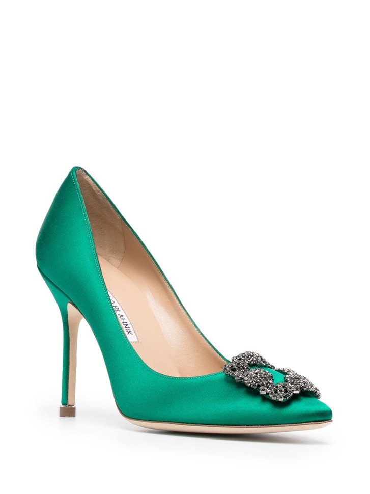 Туфли-лодочки Manolo Blahnik Hangisi 105 атласные