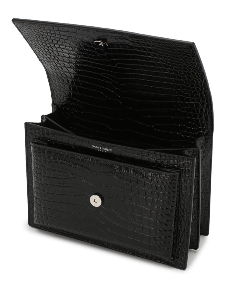 Сумка Saint Laurent Sunset medium с тиснением под крокодила