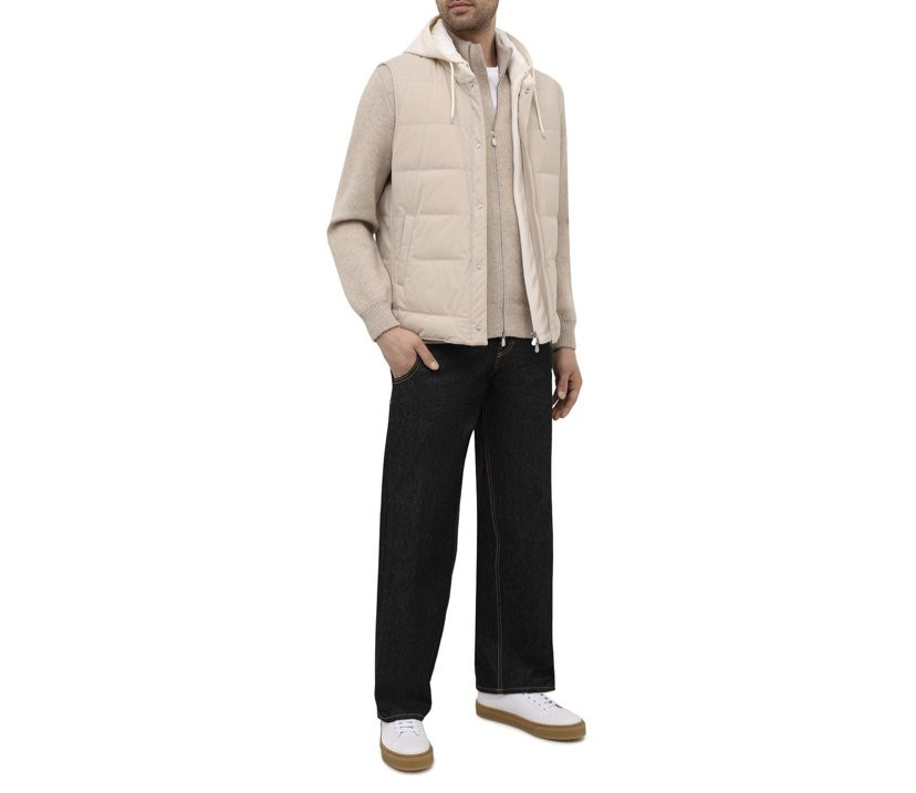 Дутый жилет Brunello Cucinelli с капюшоном