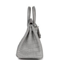 Сумка Hermes Birkin 25 Gris Perle Verso Matte Alligator Brushed