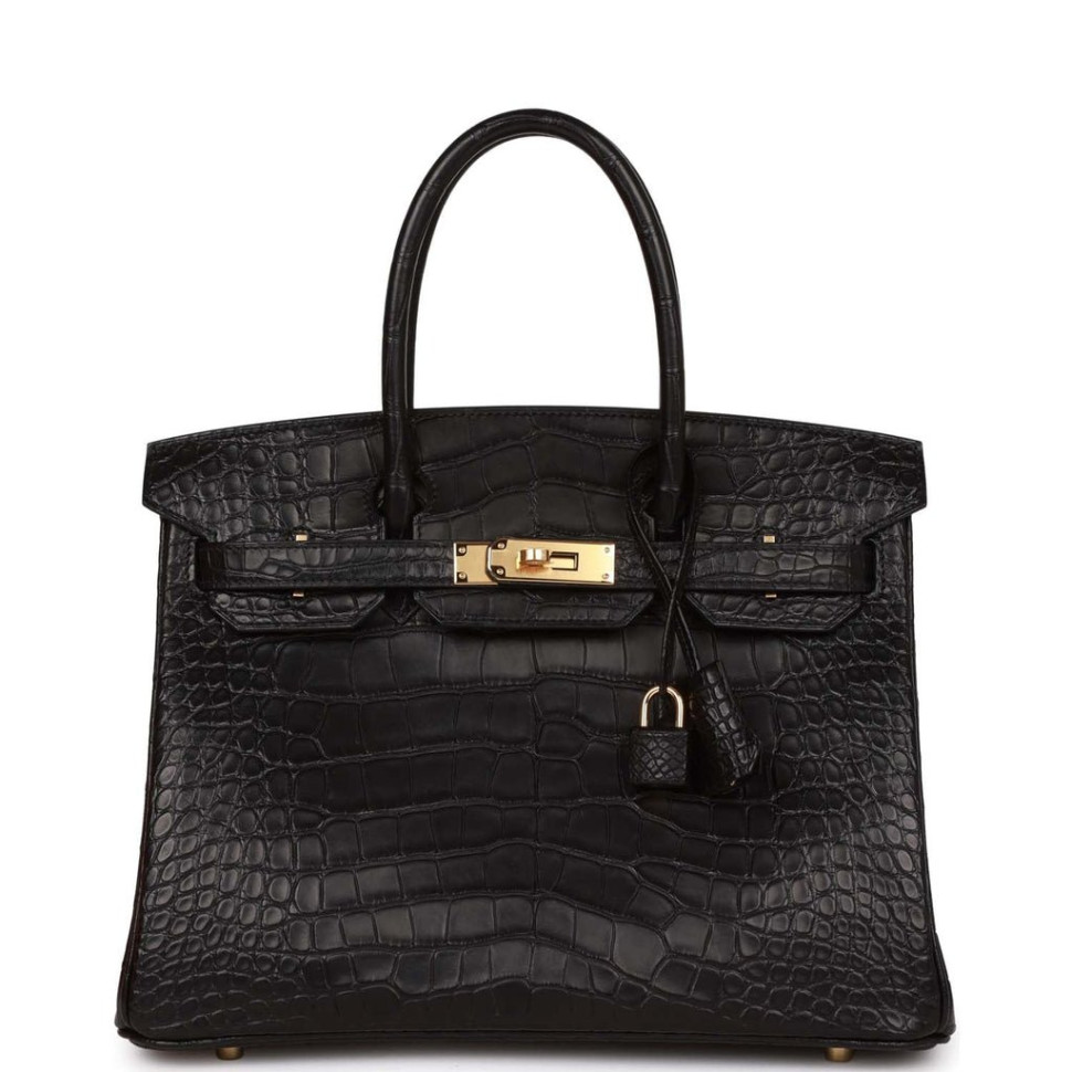 Сумка Hermes Birkin 30 Black Matte Alligator