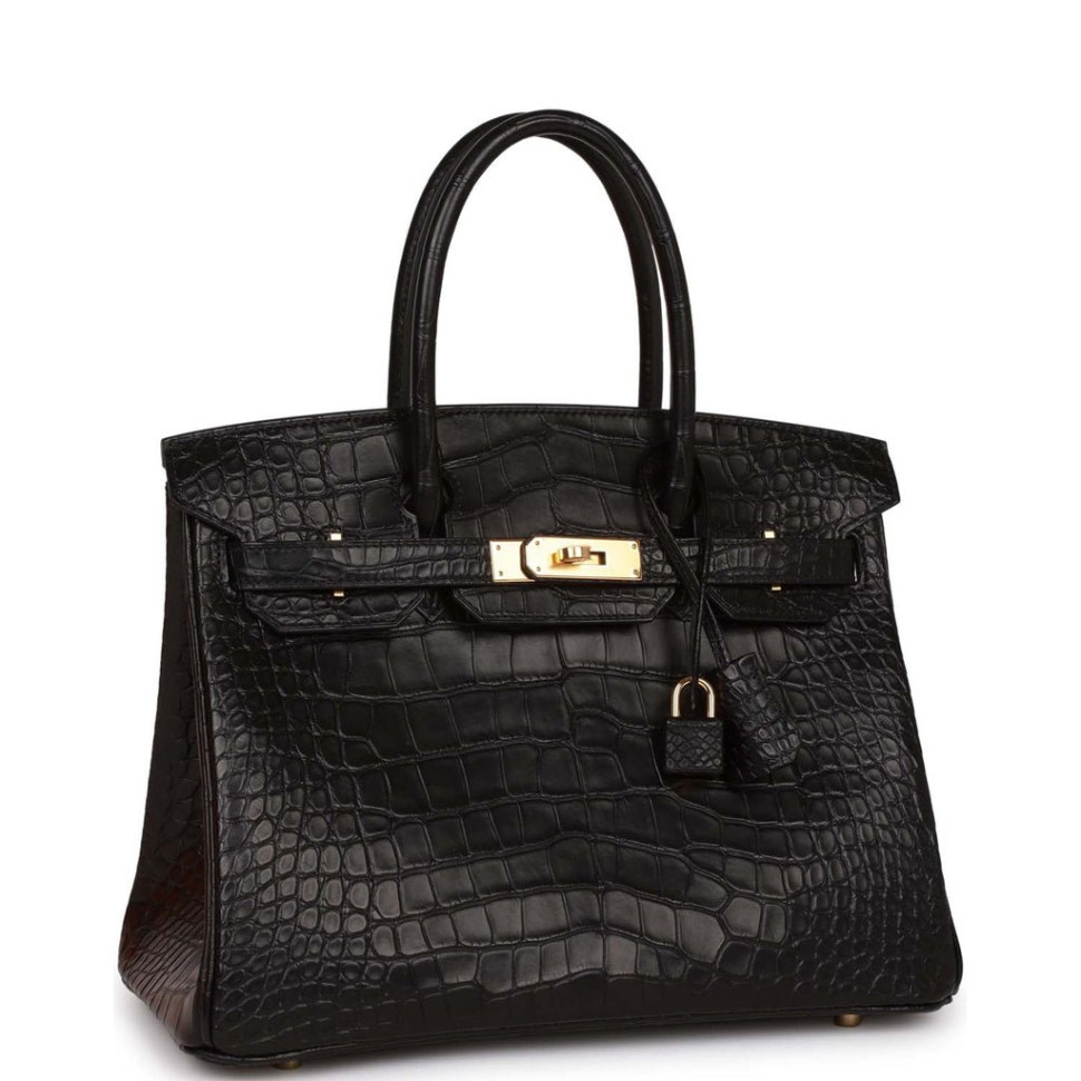 Сумка Hermes Birkin 30 Black Matte Alligator