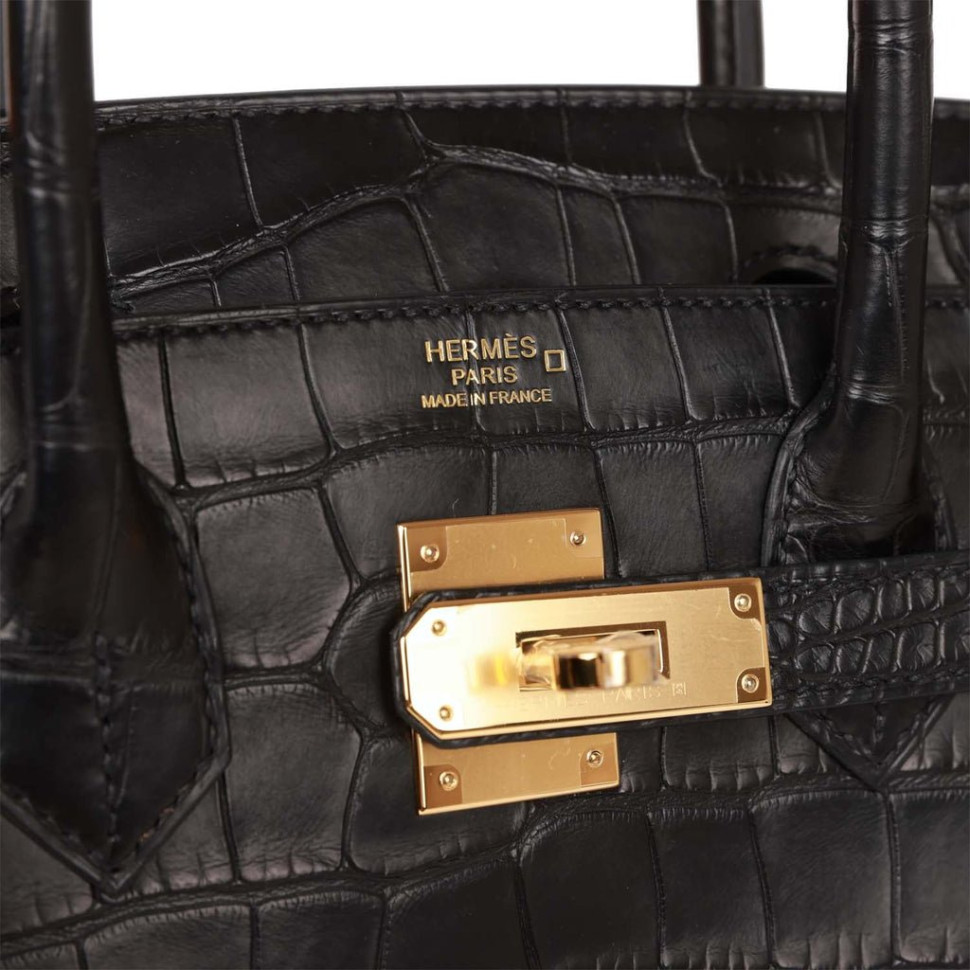 Сумка Hermes Birkin 30 Black Matte Alligator