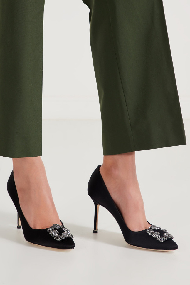 Туфли-лодочки Manolo Blahnik Hangisi 105 с кристаллами