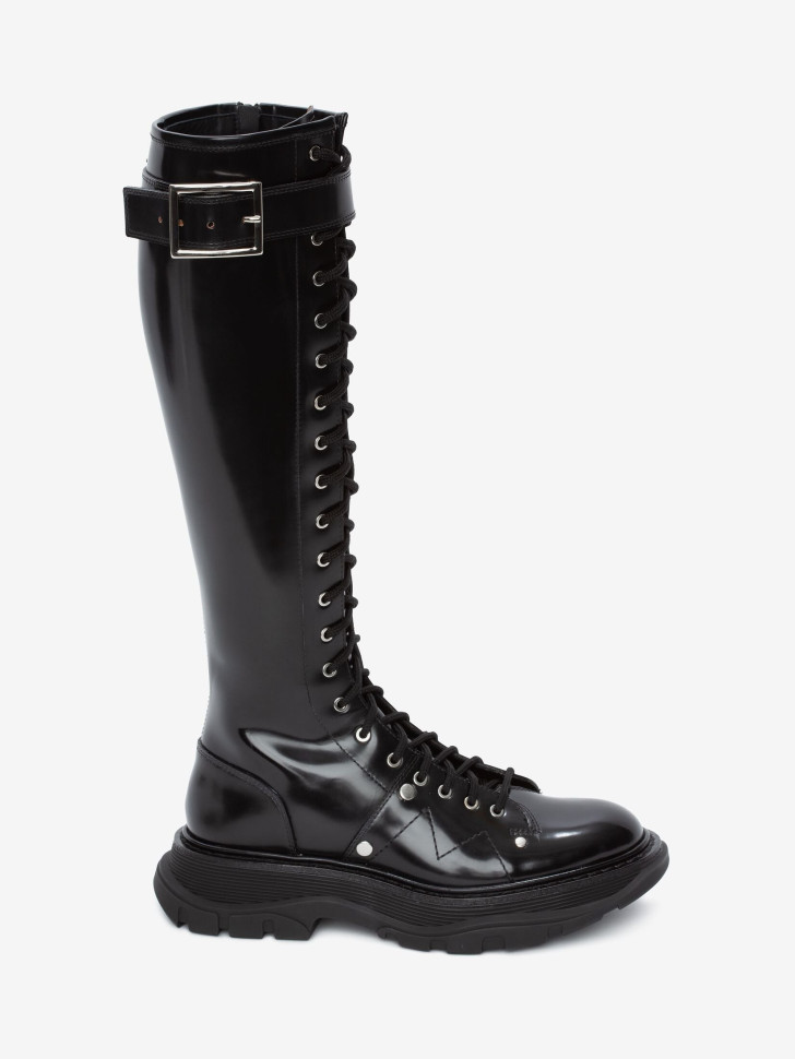 Женские ботинки Alexander McQueen Tread Slick Knee-high