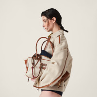 Холщовая сумка Miu Miu с верхней ручкой
