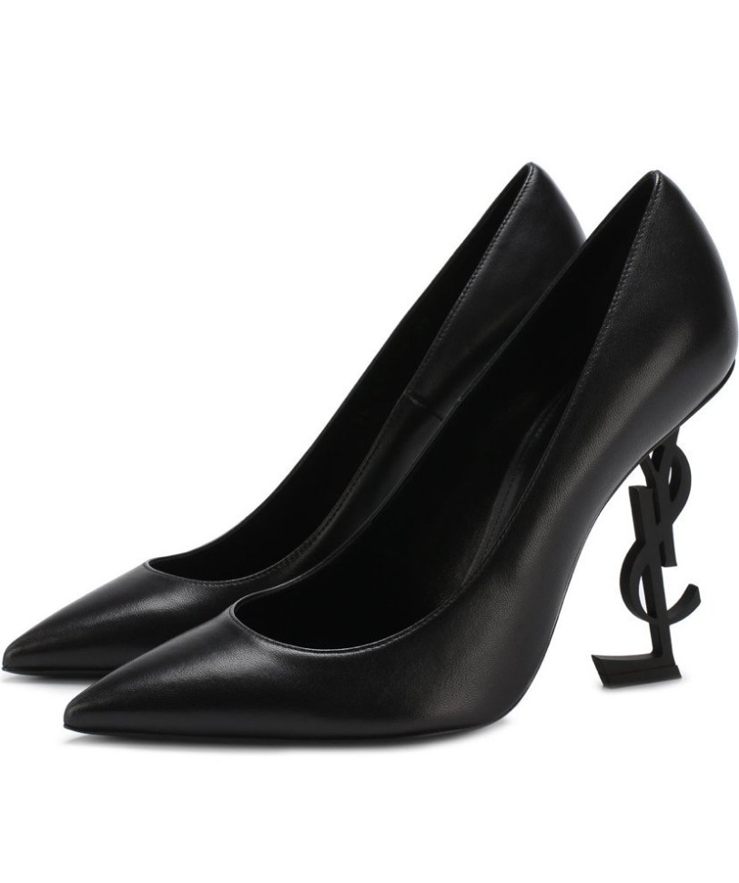 Кожаные туфли SAINT LAURENT Opyum на фигурном каблуке