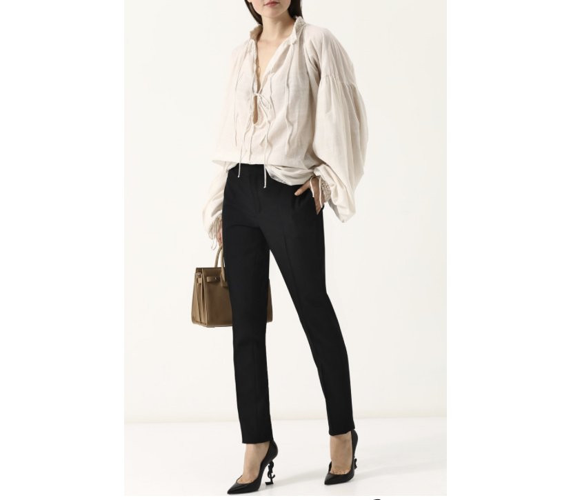Кожаные туфли SAINT LAURENT Opyum на фигурном каблуке