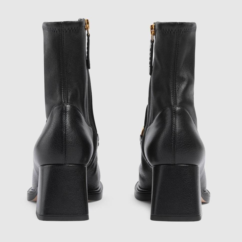 Кожаные ботильоны Gucci Horsebit