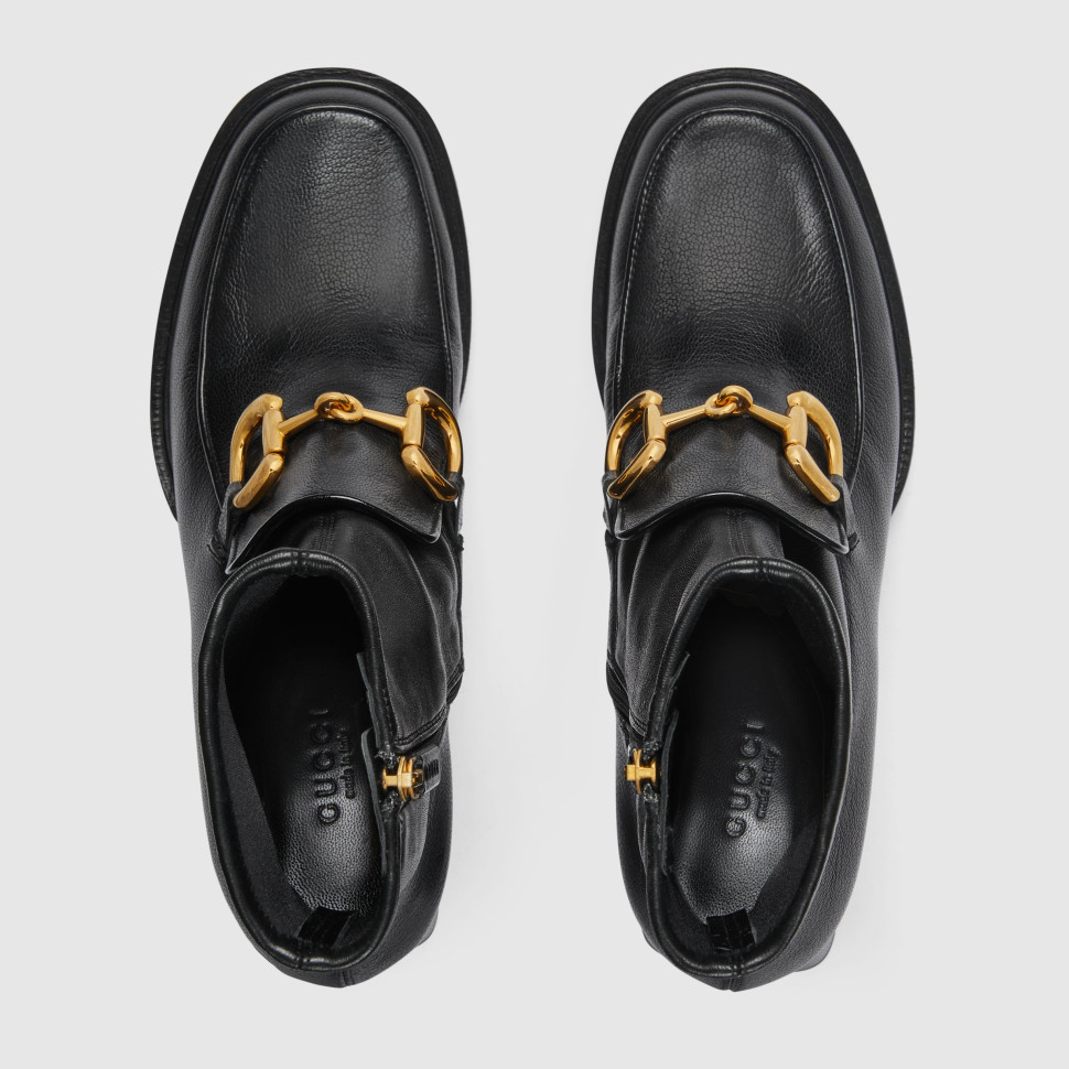 Кожаные ботильоны Gucci Horsebit
