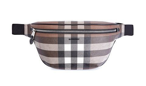 Поясная сумка Burberry Carson в клетку с отделкой из гладкой кожи