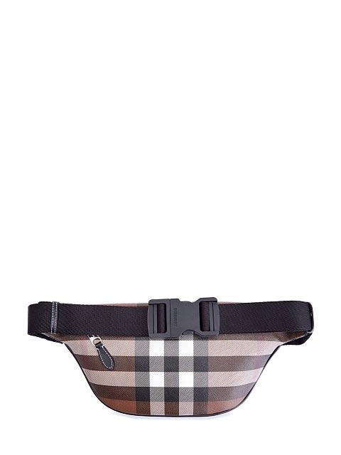 Поясная сумка Burberry Carson в клетку с отделкой из гладкой кожи