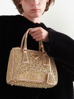Мини-сумка-тоут Prada Galleria с кристаллами