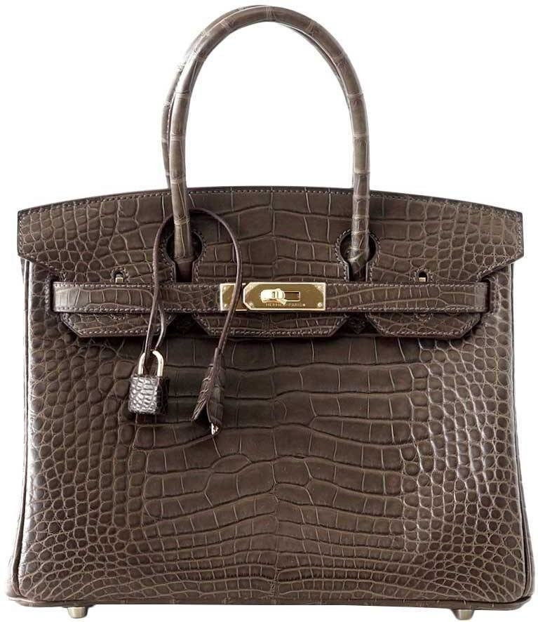 СУМКА Hermes BIRKIN 30 GRIS ELEPHANT MATTE CROCODILE ALLIGATOR GHW