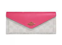 Мягкий кошелек COACH из канваса с цветными блоками