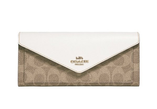 Мягкий кошелек COACH из канваса с цветными блоками