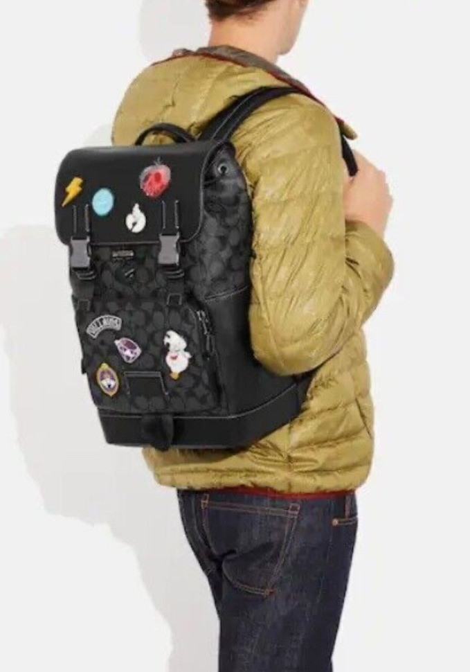 Рюкзак Coach Track из фирменной парусины с нашивками